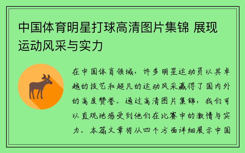 中国体育明星打球高清图片集锦 展现运动风采与实力